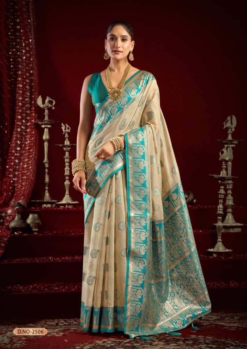 Shivika By Gobuni Fancy Modal Banarasi Jari With Zhallar Saree